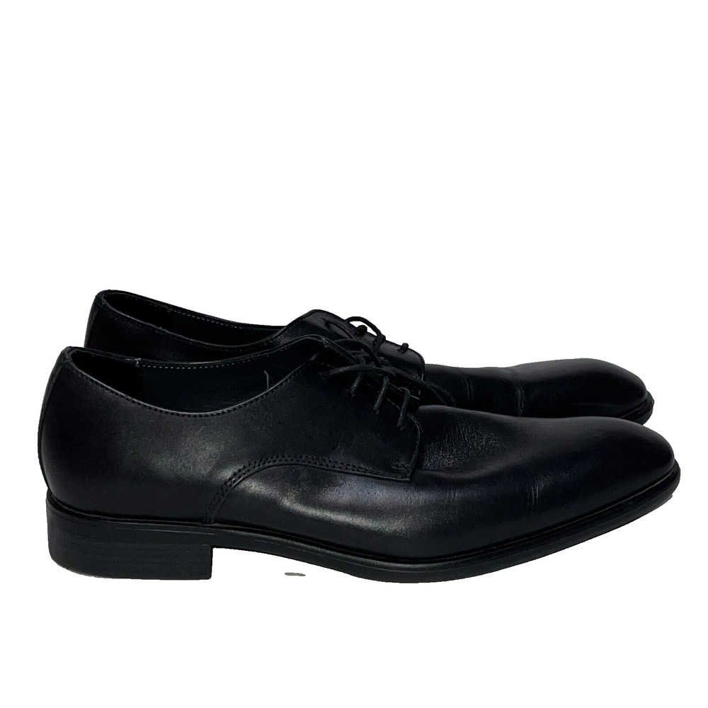 Vittorio Russo Marco Leather Derby Leather Mens Black Dress Shoes Size 11